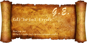 Gábriel Ernő névjegykártya